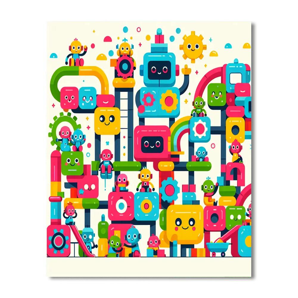 Robot Builders' Playground Painting By Numbers Kit