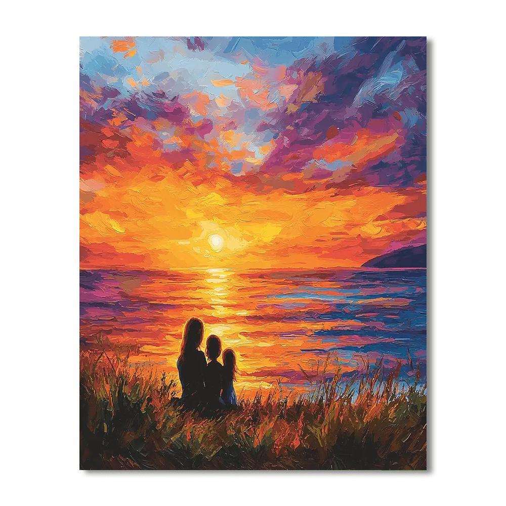 Mommy And Me At Sunset Paint By Numbers Kits