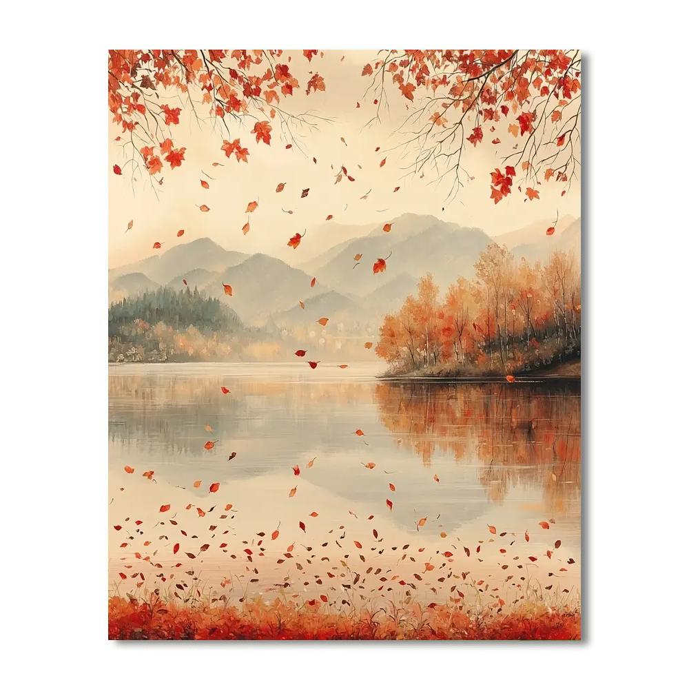 Zhao Mengfu Inspired Dance Of Autumn Leaves  Paint By Color