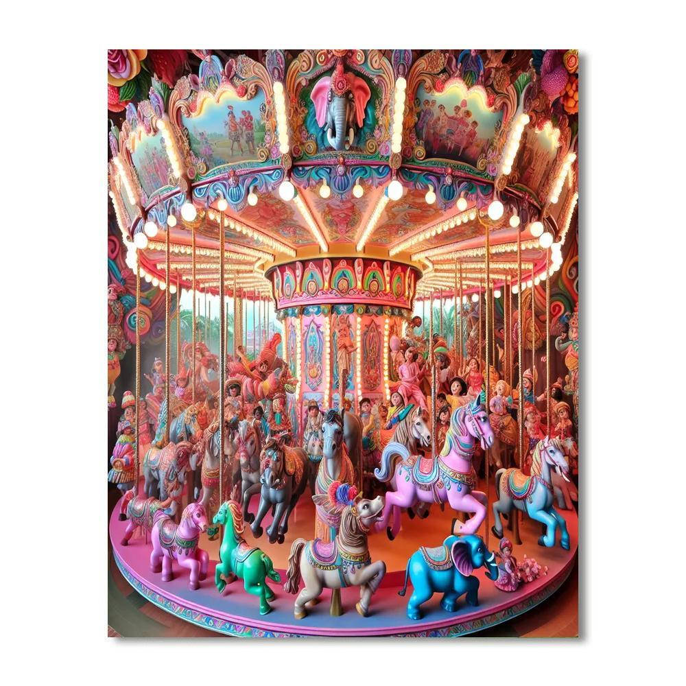 Charming Carousel Rides Paint By Numbers Art