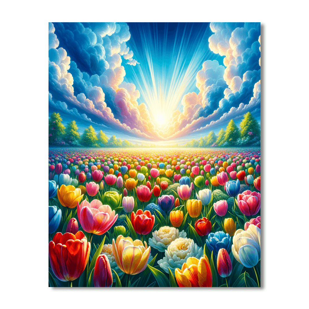 Charming Tulip Field Paint By Number