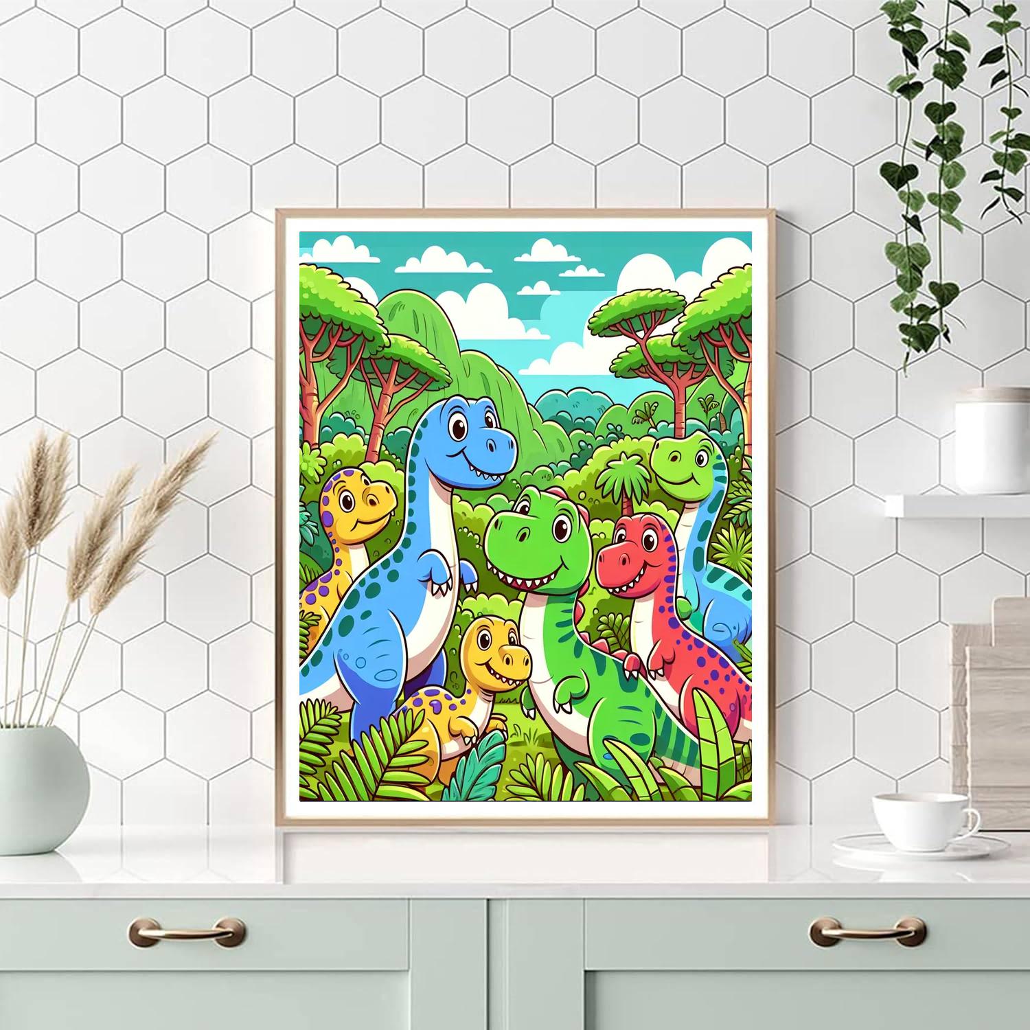 Dinosaur Jungle Quest Numbered Painting Kits