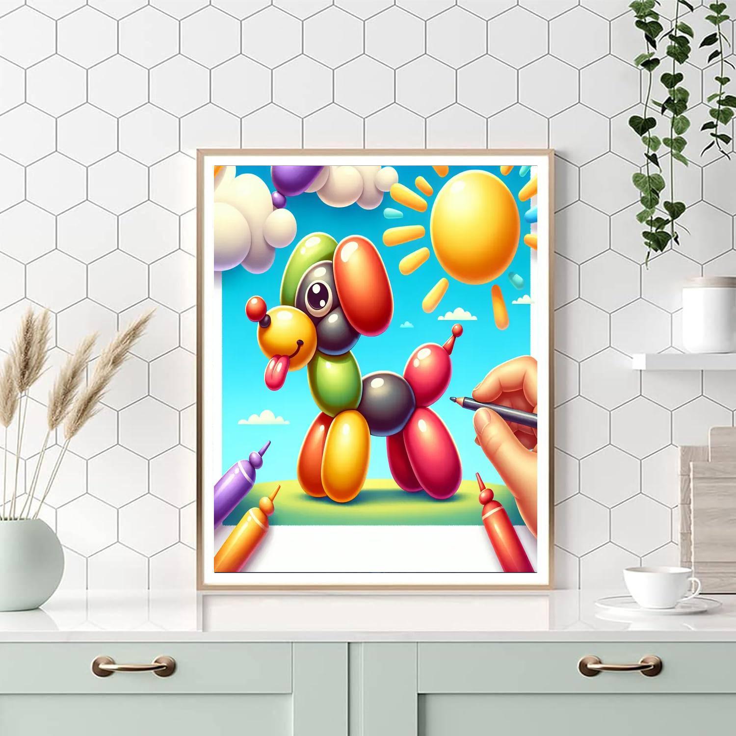 Whimsical Balloon Dog Paint By Color