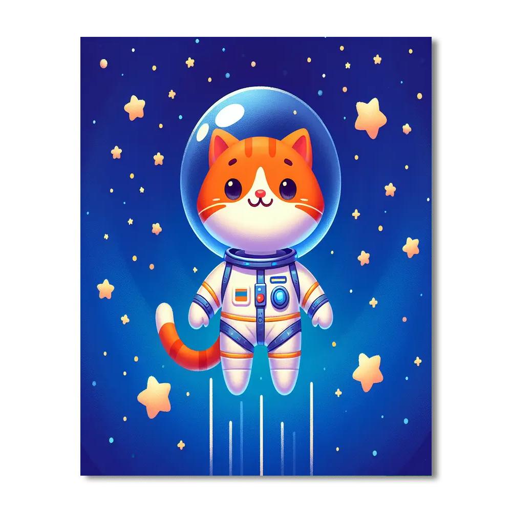 Astronaut Cat Odyssey Painting By Numbers Kit
