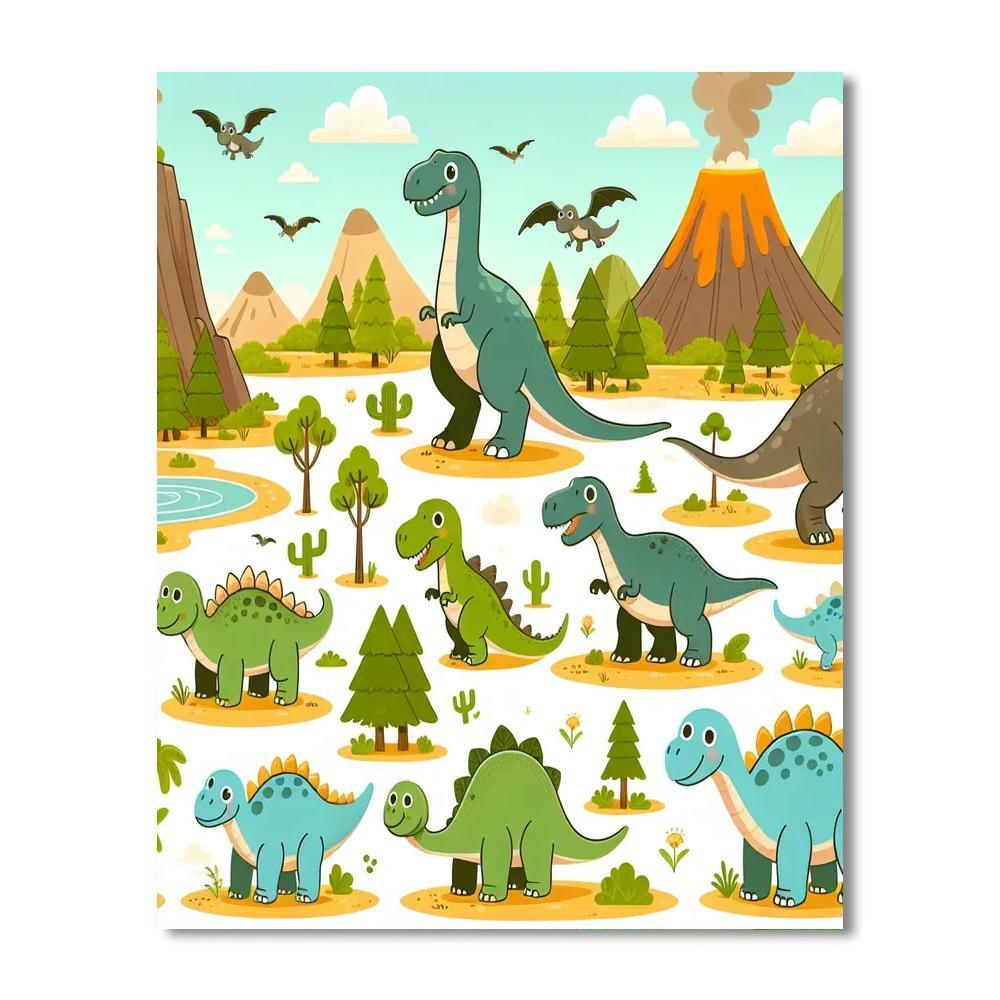 Dinosaurs' Day Out Paint By Number