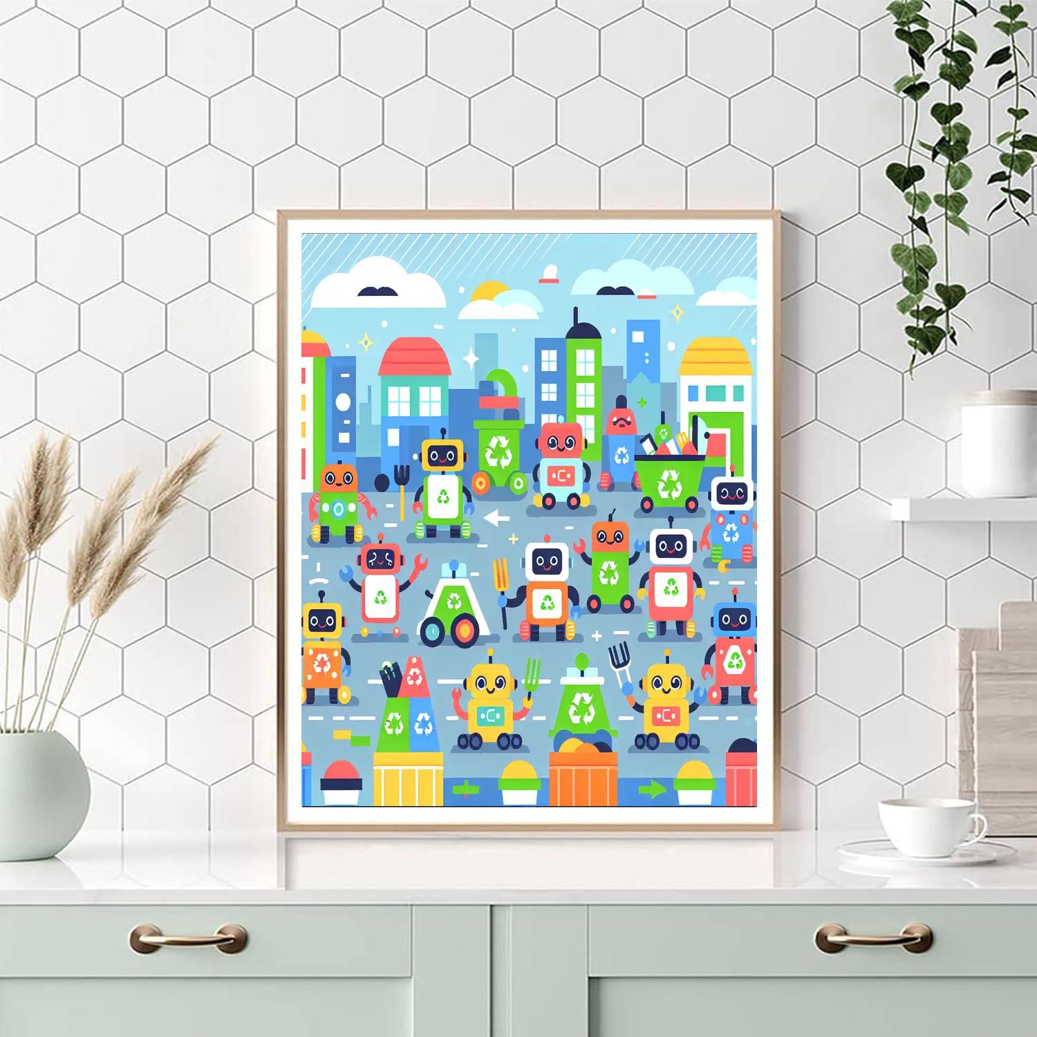 Robot Recycling Revolution Numbered Painting Kits