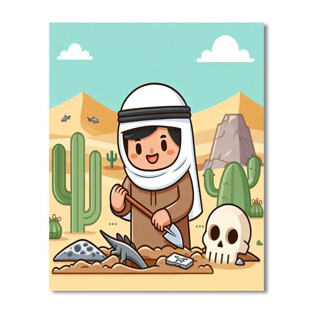 Dinosaur Fossil Dig Numbered Painting Kits