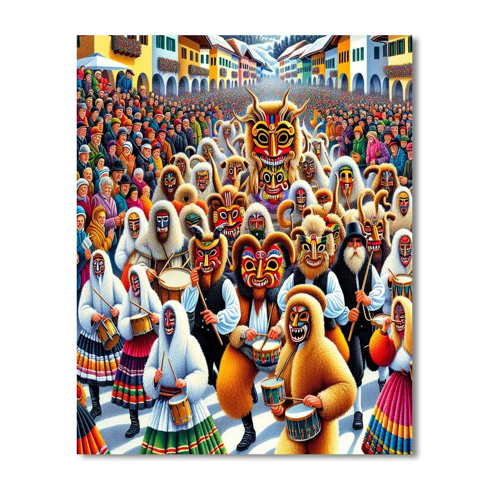 Busó Festivities At Mohács - Hungary Paint By Numbers Kits