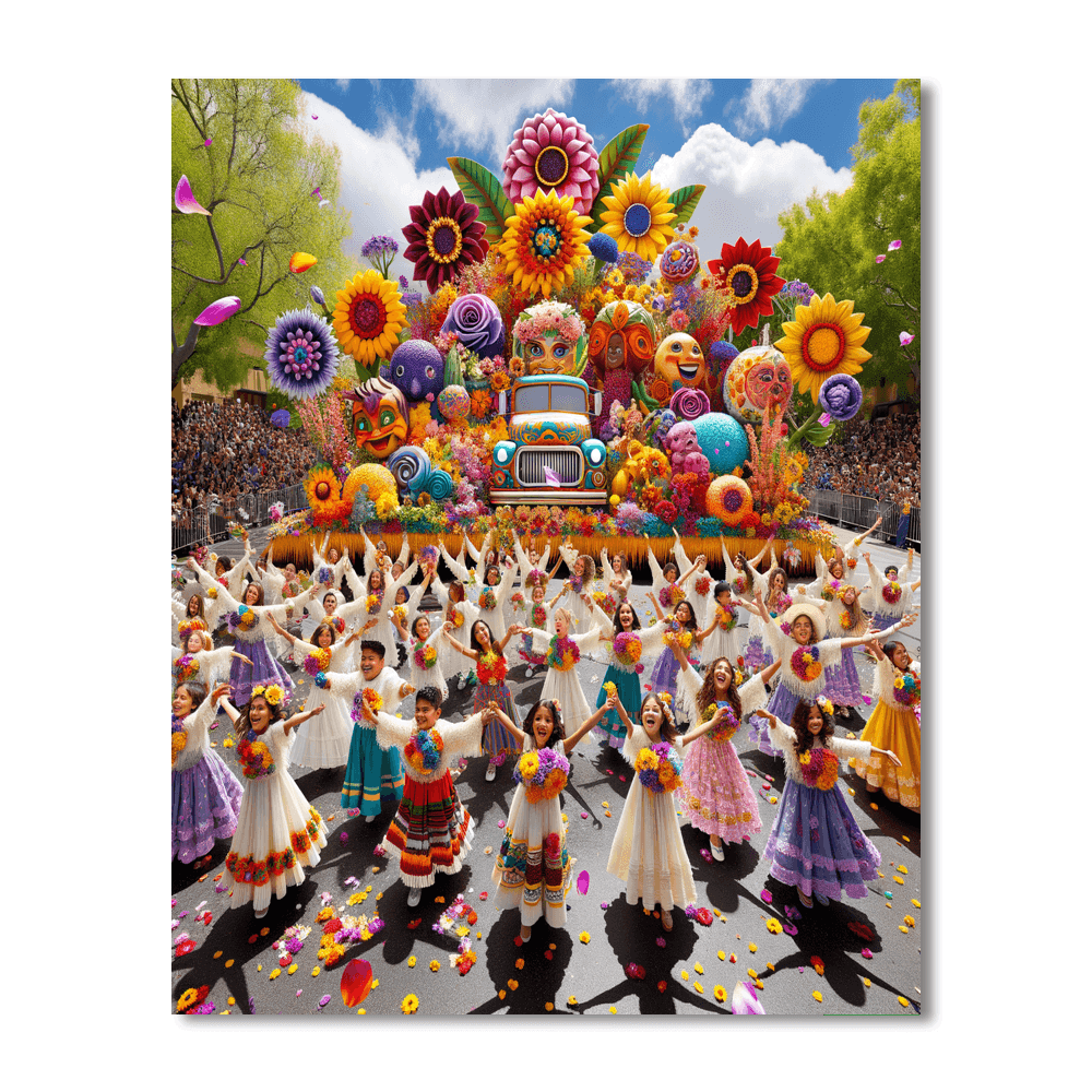 Flower Festival - Madeira, Portugal Numbered Painting Kits