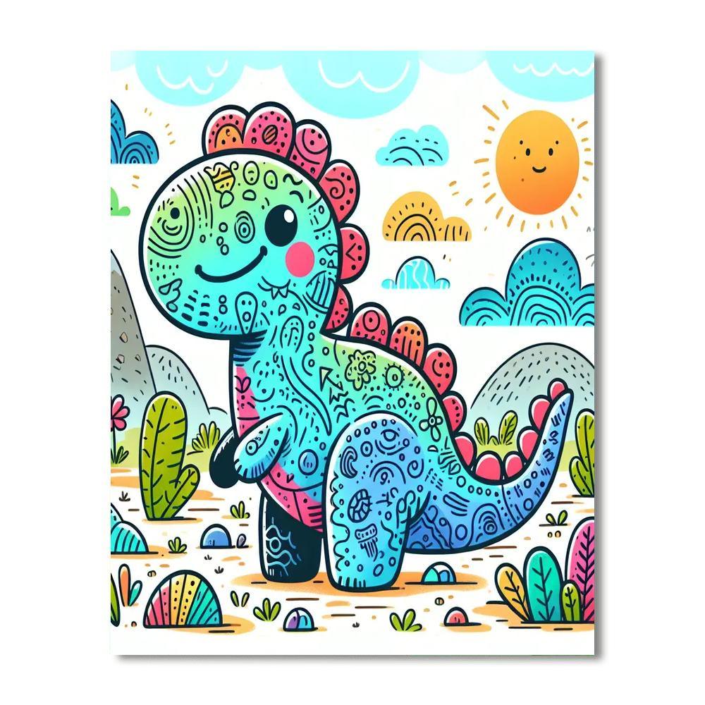 Daring Doodle Dinosaur Paint By Numbers Kits