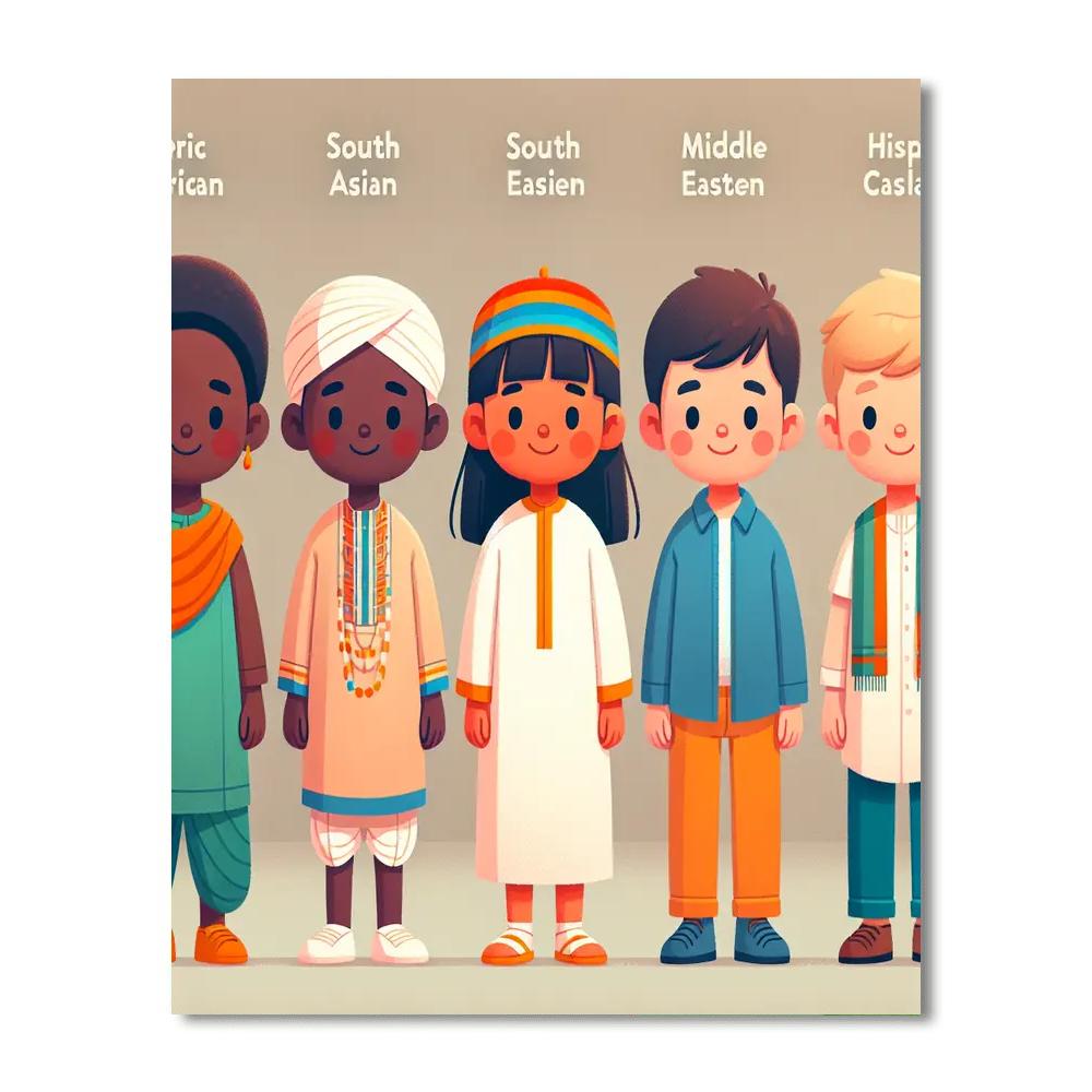 Charming Children Of The World Paint By Numbers Art