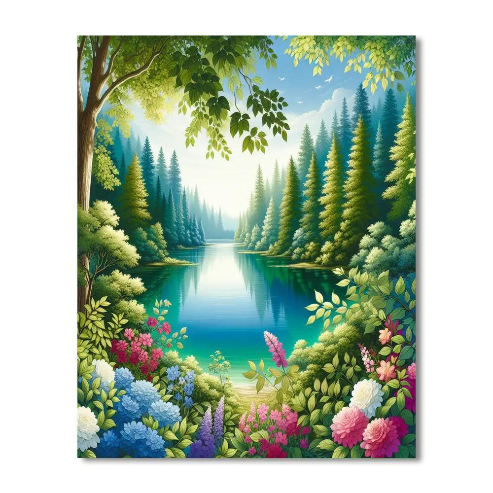 Serene Lake Escape Paint By Numbers