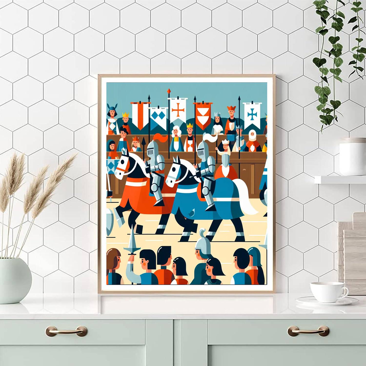 Gallant Knight Tournament Paint By Numbers Art