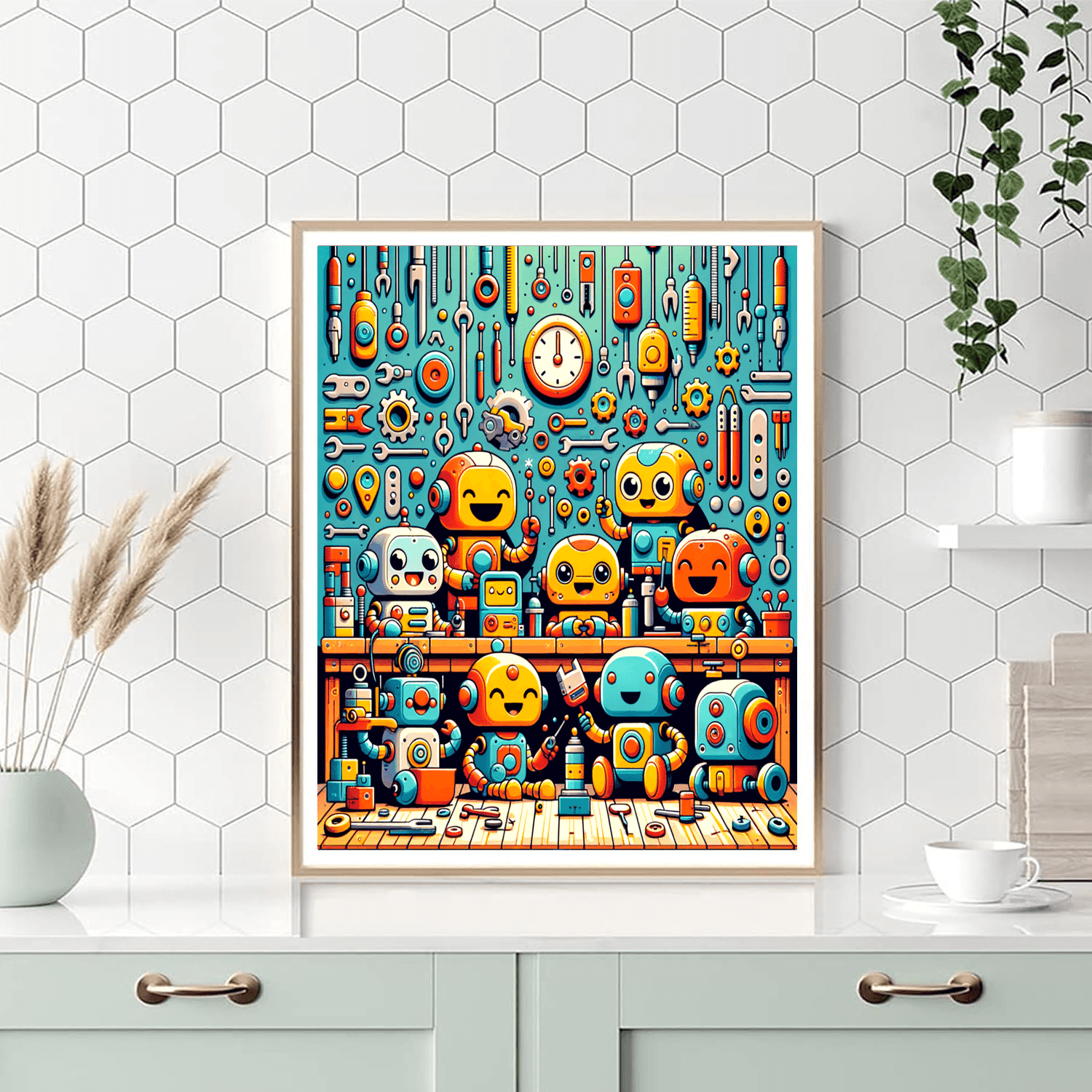 Charming Robot Workshop Number Painting