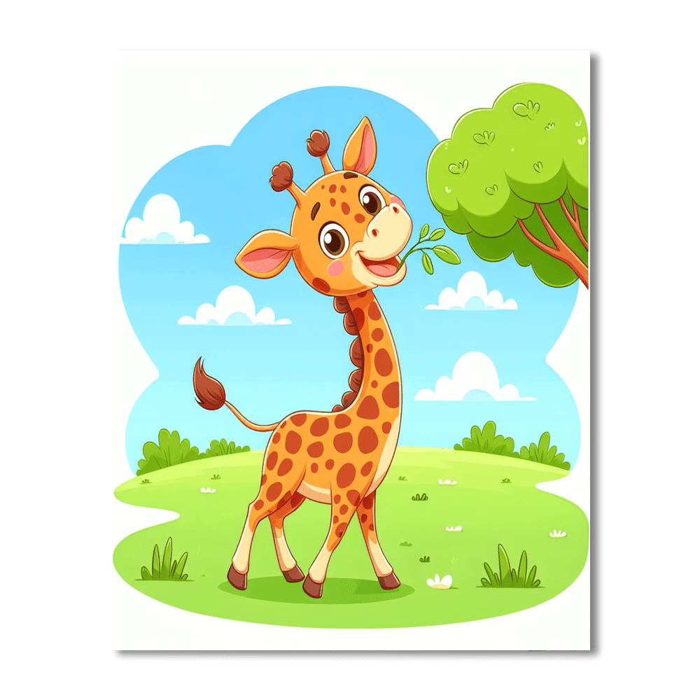 Adorable Giraffe Painting Number Kit