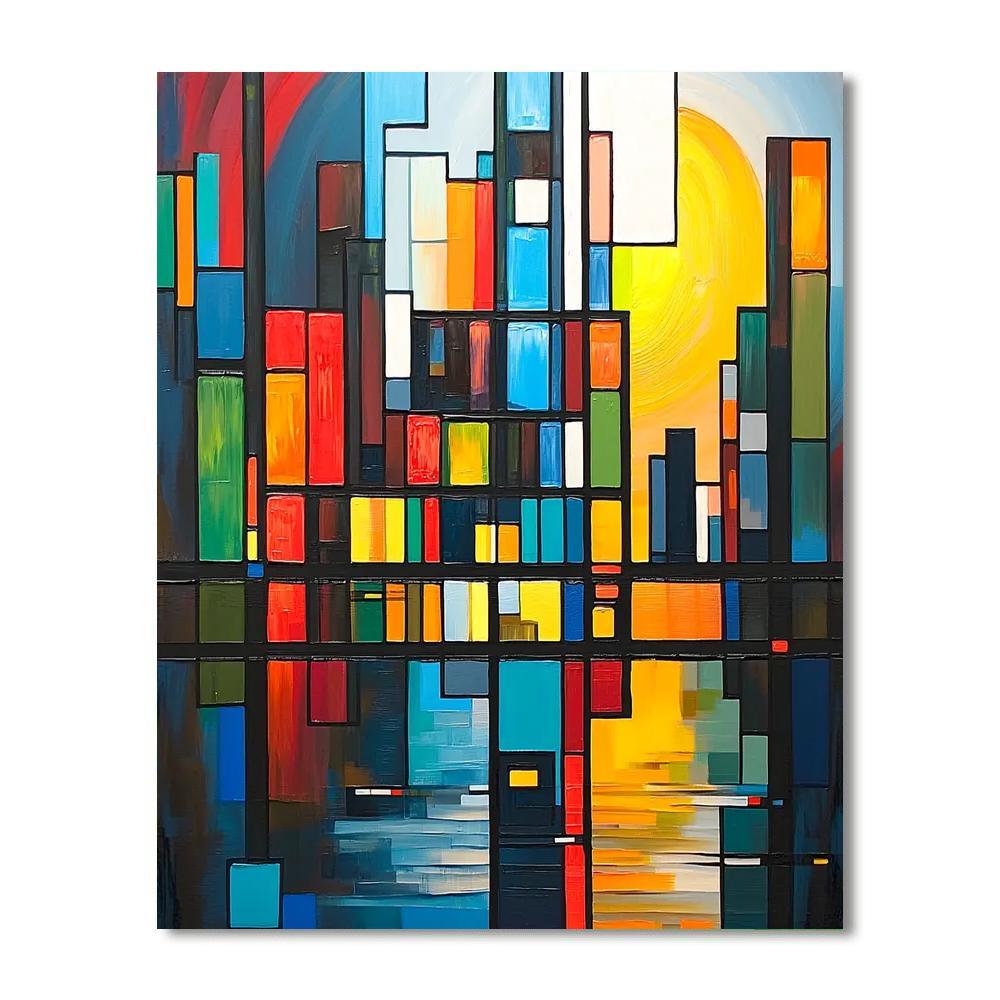 Piet Mondrian Inspired Reflections Of An Abstract City  Paint By Color