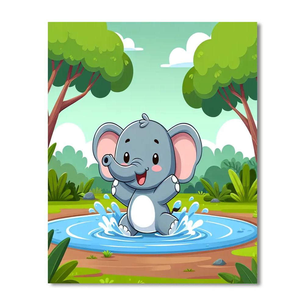 Joyful Elephant Adventure Paint By Numbers