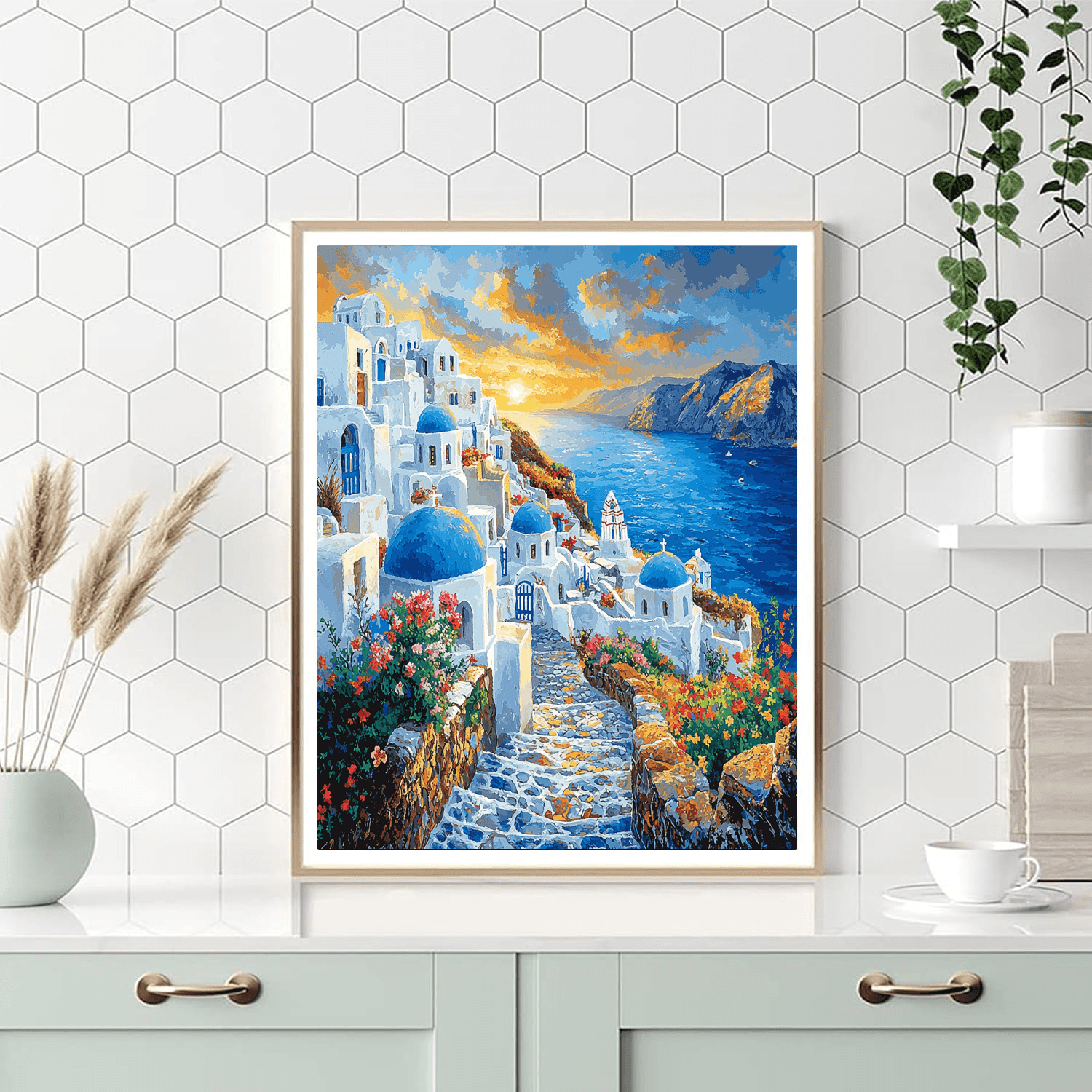 Santorini Caldera - Santorini, Greece Numbered Painting Kits
