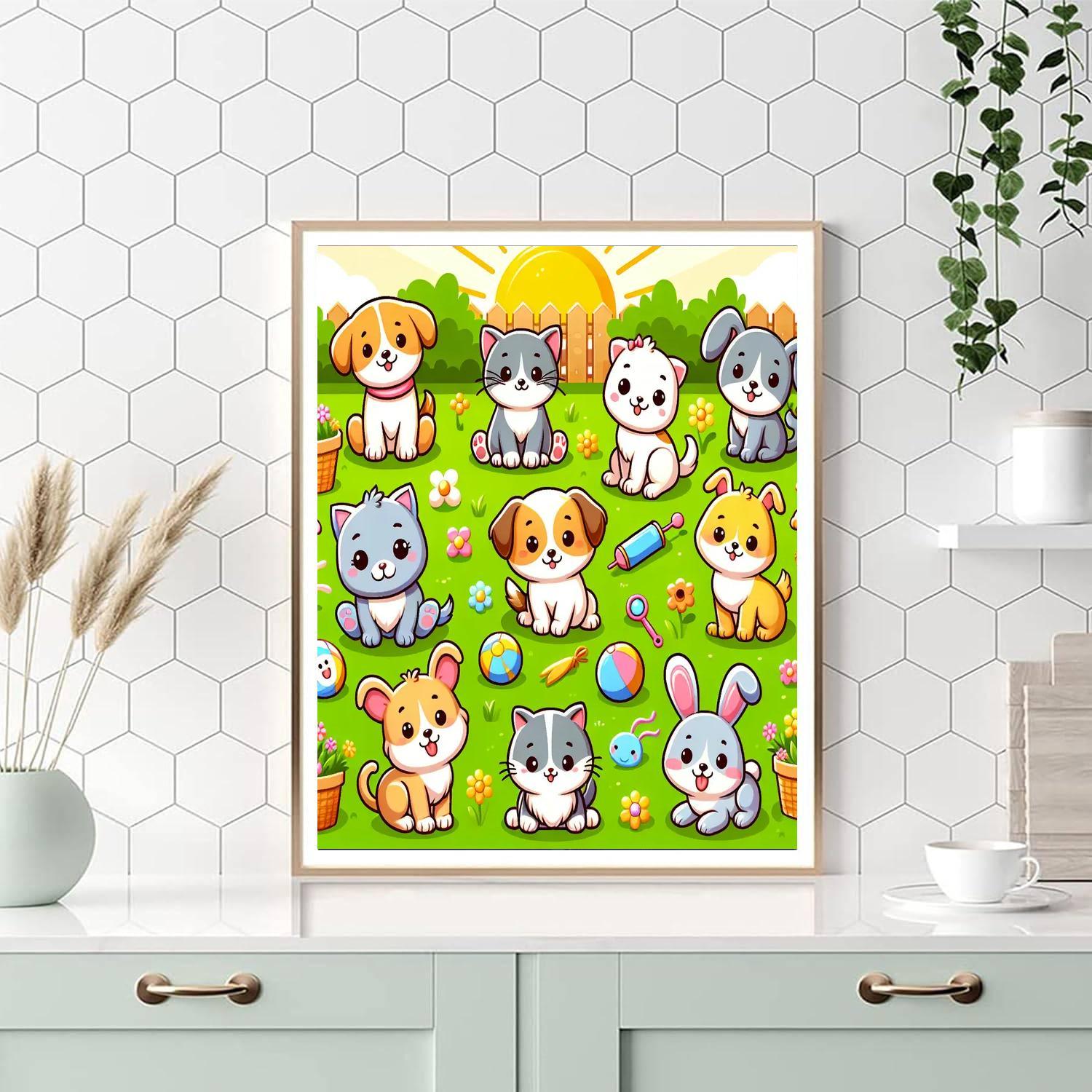 Caring Cuddly Pets Paint By Number