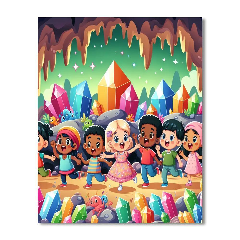 Colorful Caves Paint By Numbers Art