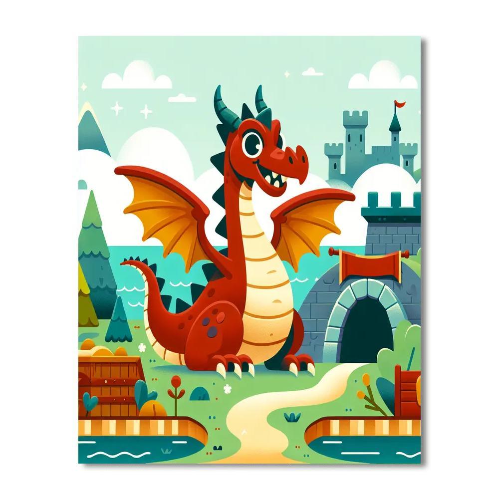 Medieval Dragon's Lair Painting By Numbers Kit