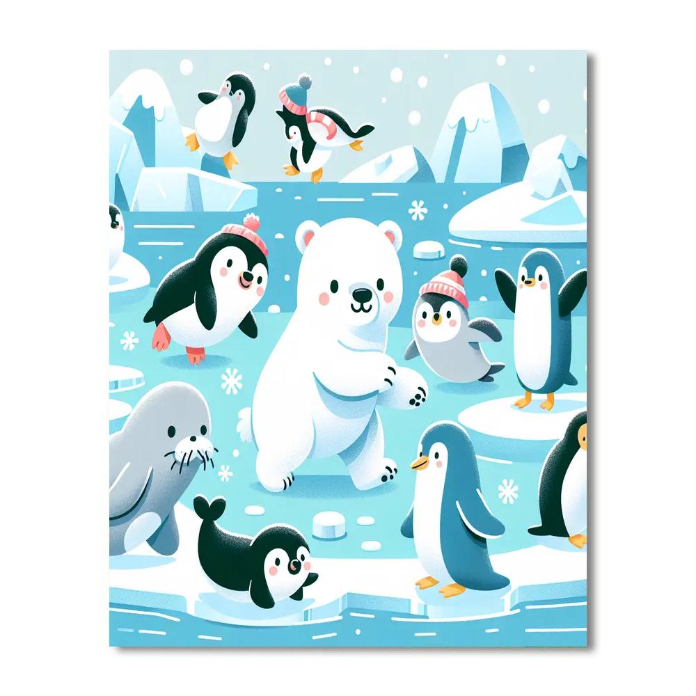 Artic Animal Friends Number Painting