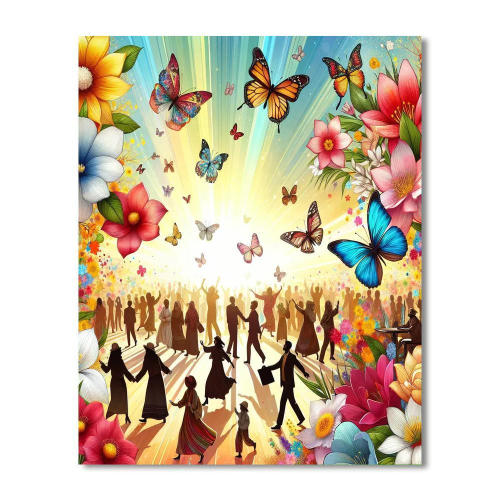 Joyful Spring Blossom Festival Painting By Numbers Kit