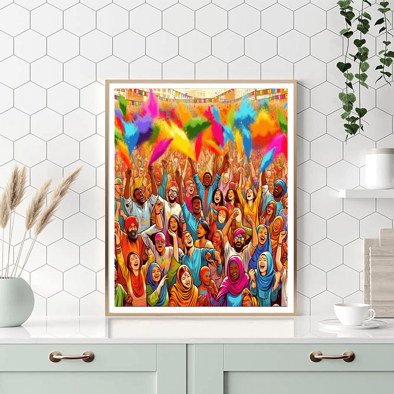 Energetic Festival Of Colors Paint By Numbers Art