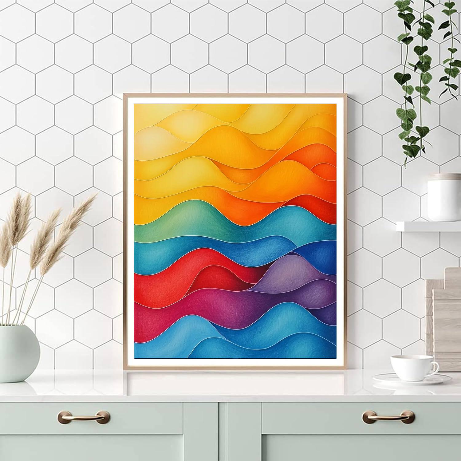Michelangelo Inspired Prismatic Flow  Paint By Numbers