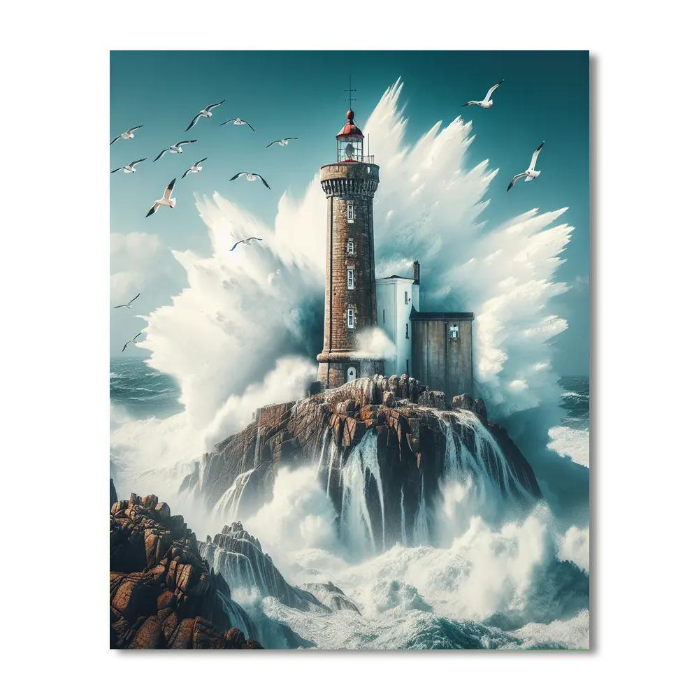 Nautical Coastal Lighthouse Painting By Numbers Kit
