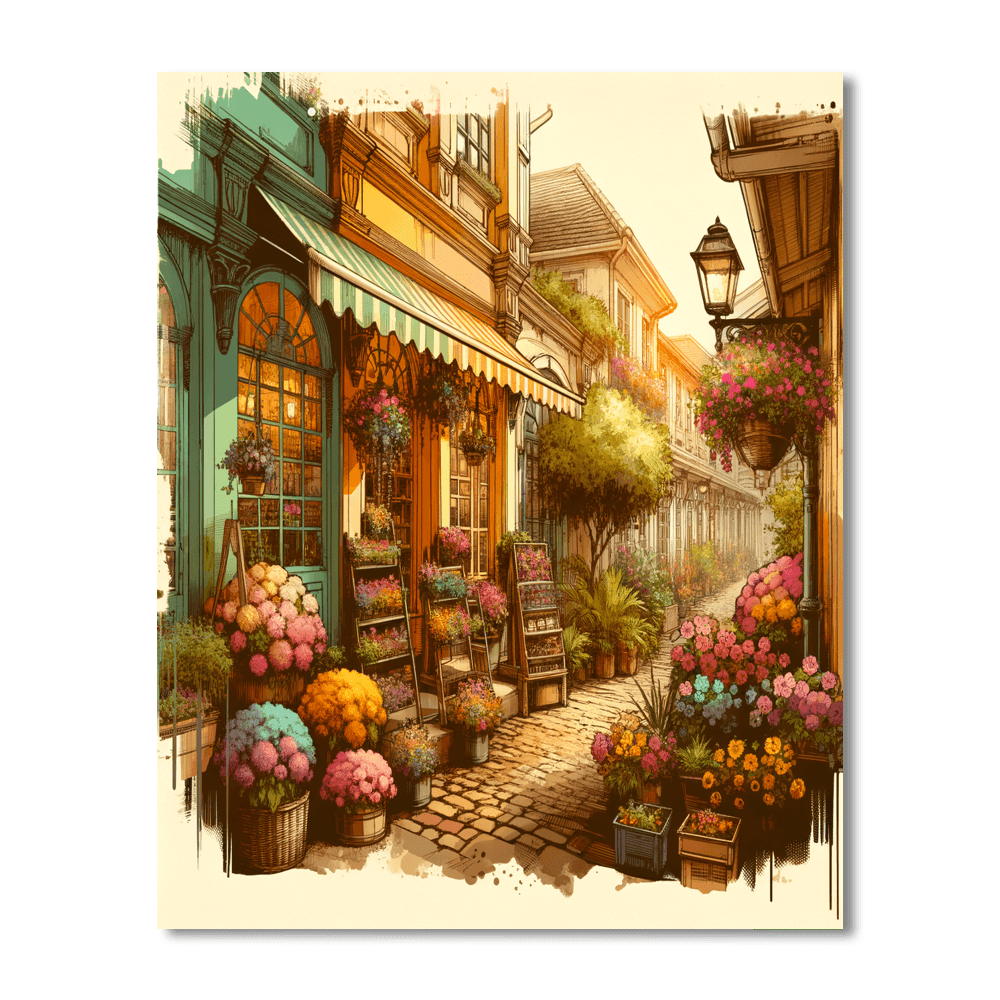 Charming Old Town Alleyway Paint By Numbers Art