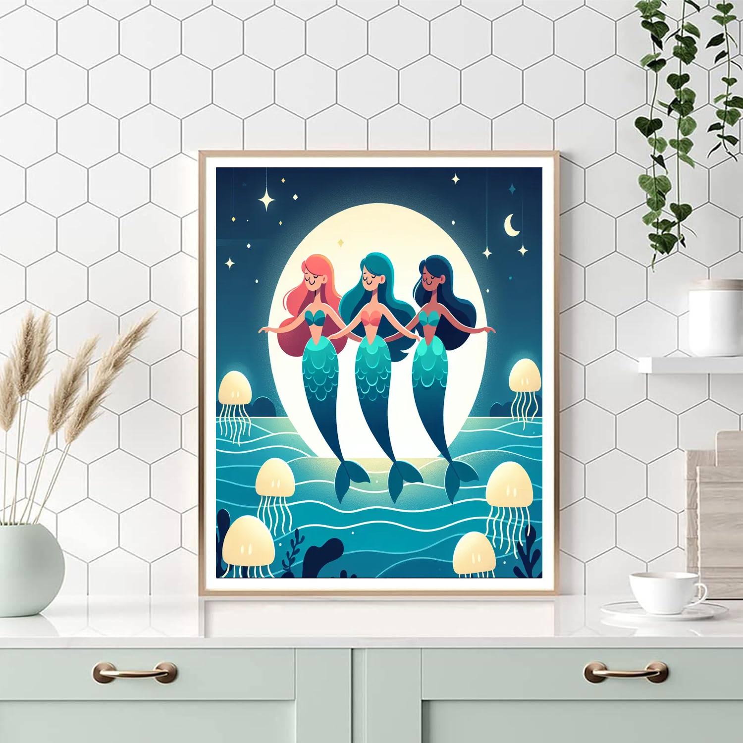 Moonlit Mermaids Paint By Color
