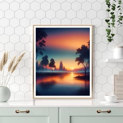 Blissful Sunset Retreat Paint By Numbers Art