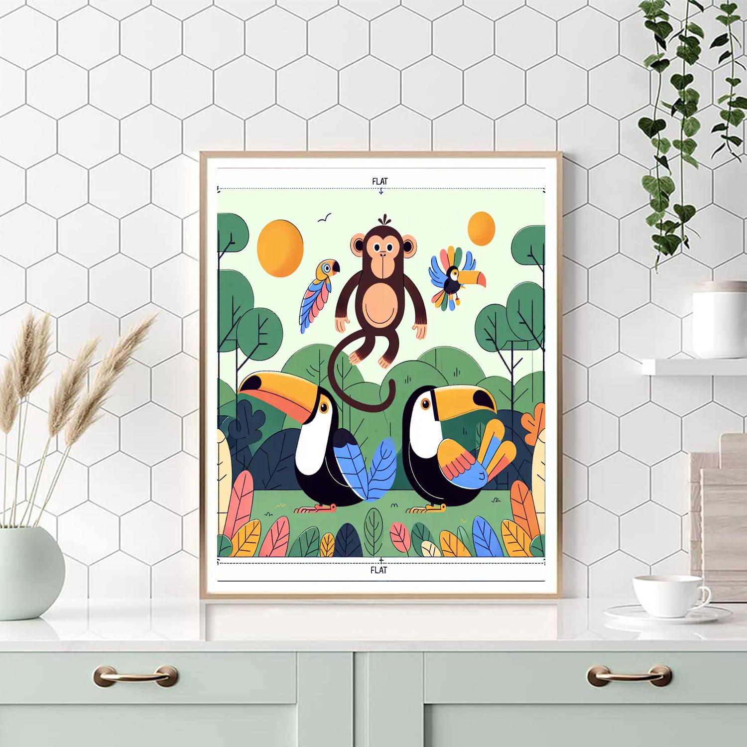 Quirky Jungle Animals Painting By Numbers Kit