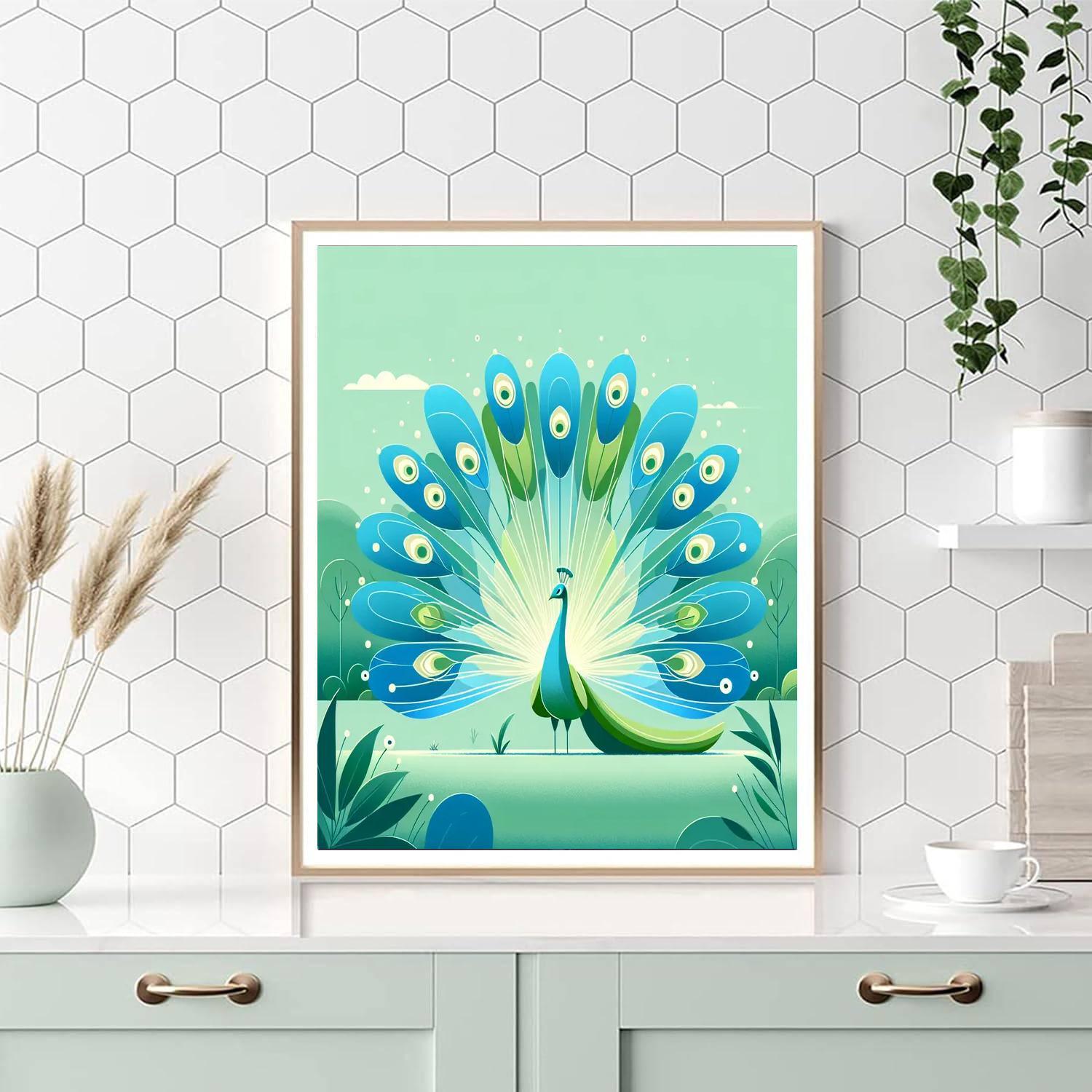 Prismatic Peacock Performance Number Painting