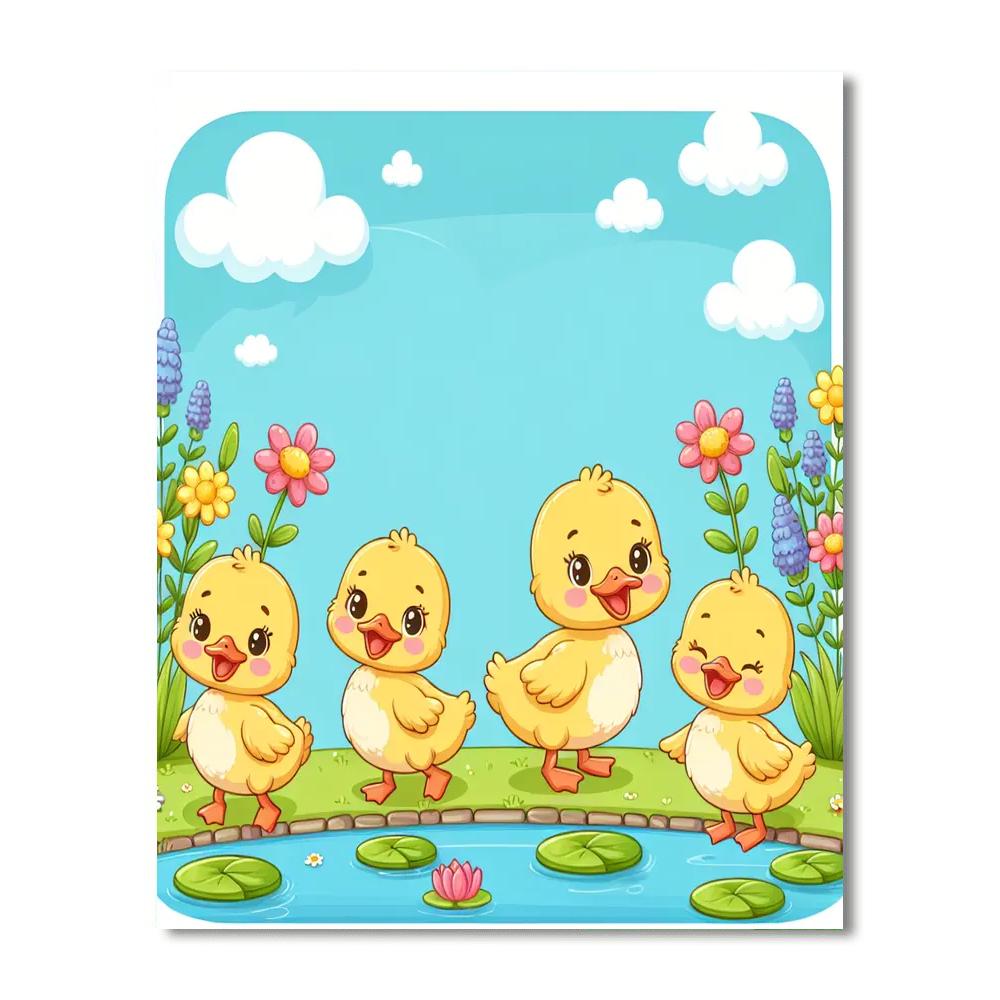 Daring Ducklings Paint By Numbers Art