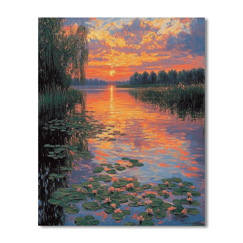 Monet Inspired Dreamy Reflections  Paint By Number