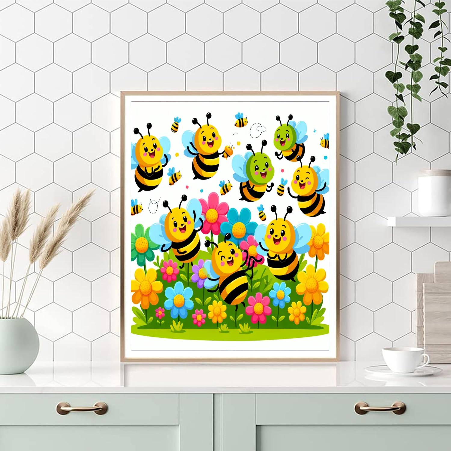 Busy Bee's Flower Patch Paint By Numbers Art