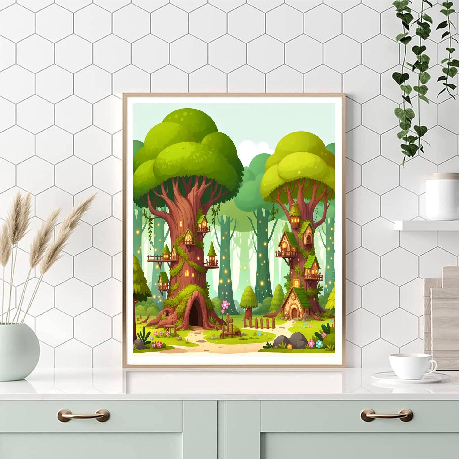 Enchanted Elf Forest Numbered Painting Kits
