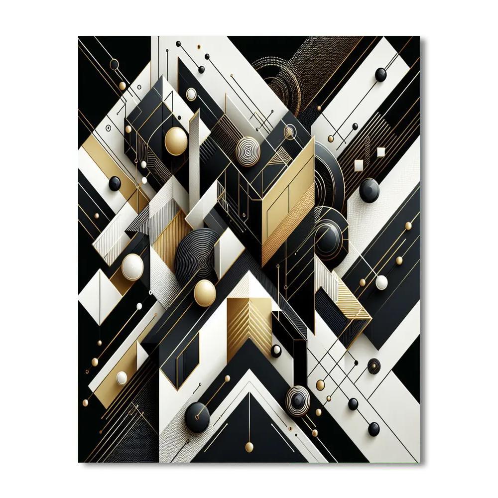 Chic Geometric Contrast Numbered Painting Kits