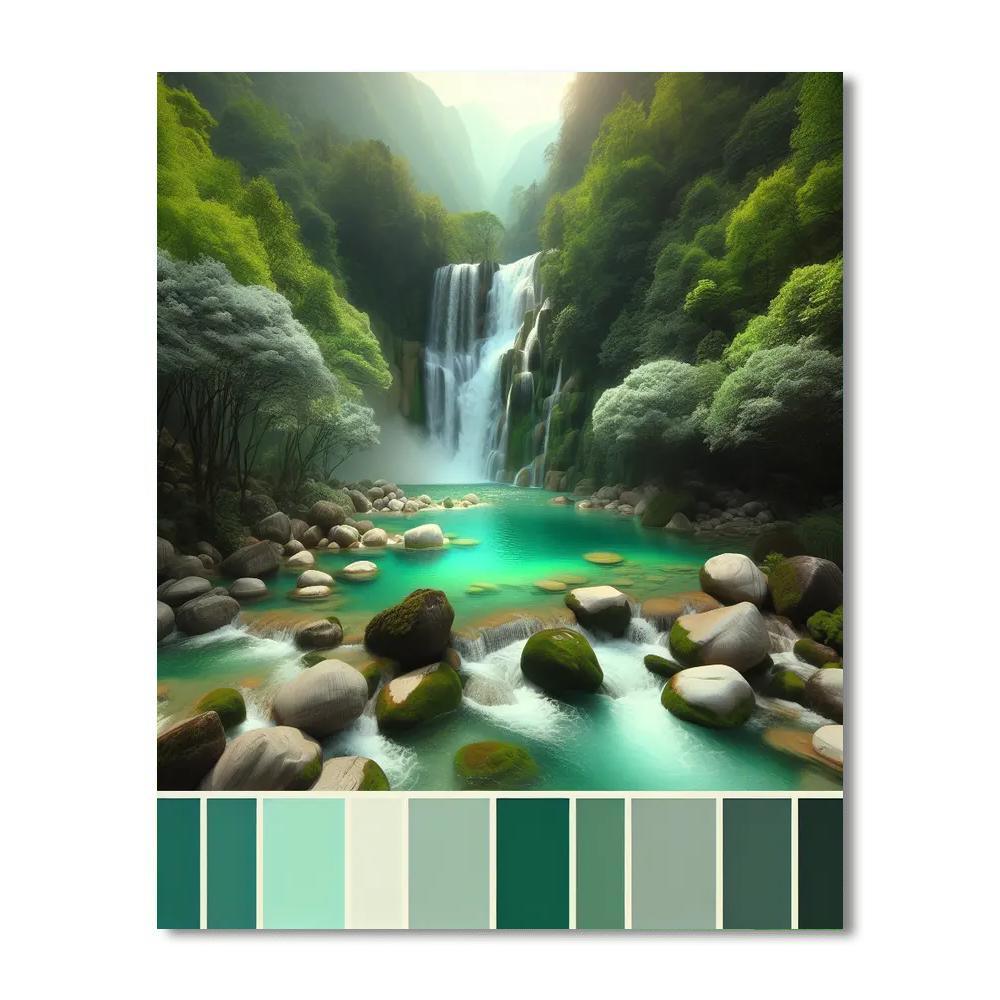 Whispering Waterfall Paint By Color