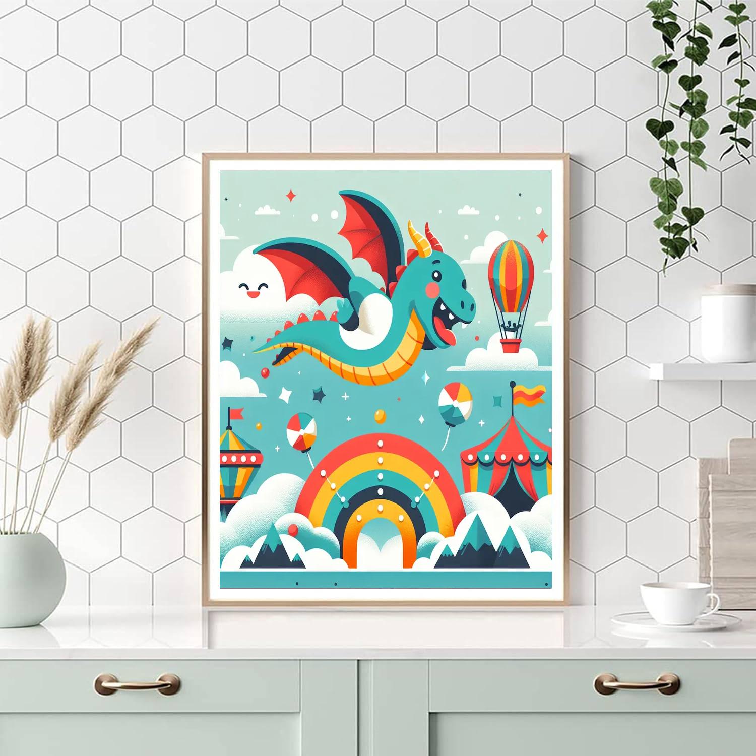 Friendly Dragon's Sky Carnival Paint By Numbers Kits