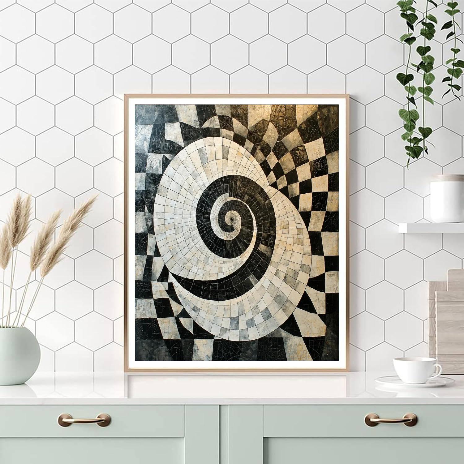 M.C. Escher Inspired Tessellated Harmony  Paint By Numbers