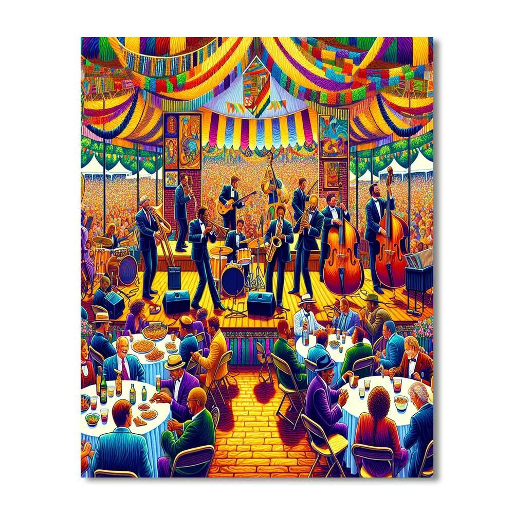 New Orleans Jazz And Heritage Festival - Louisiana Paint By Numbers Art