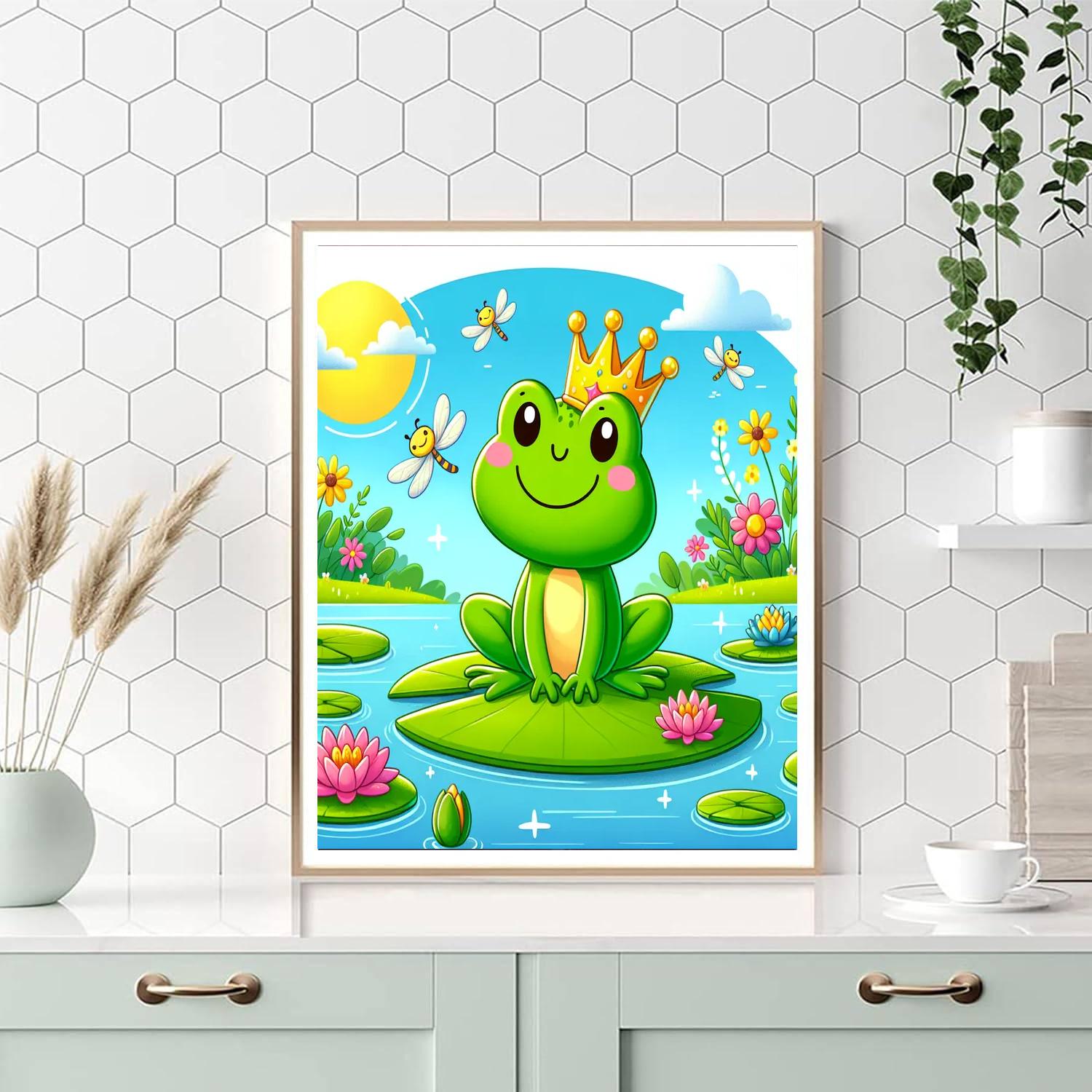 Cheerful Frog Prince Numbered Painting Kits
