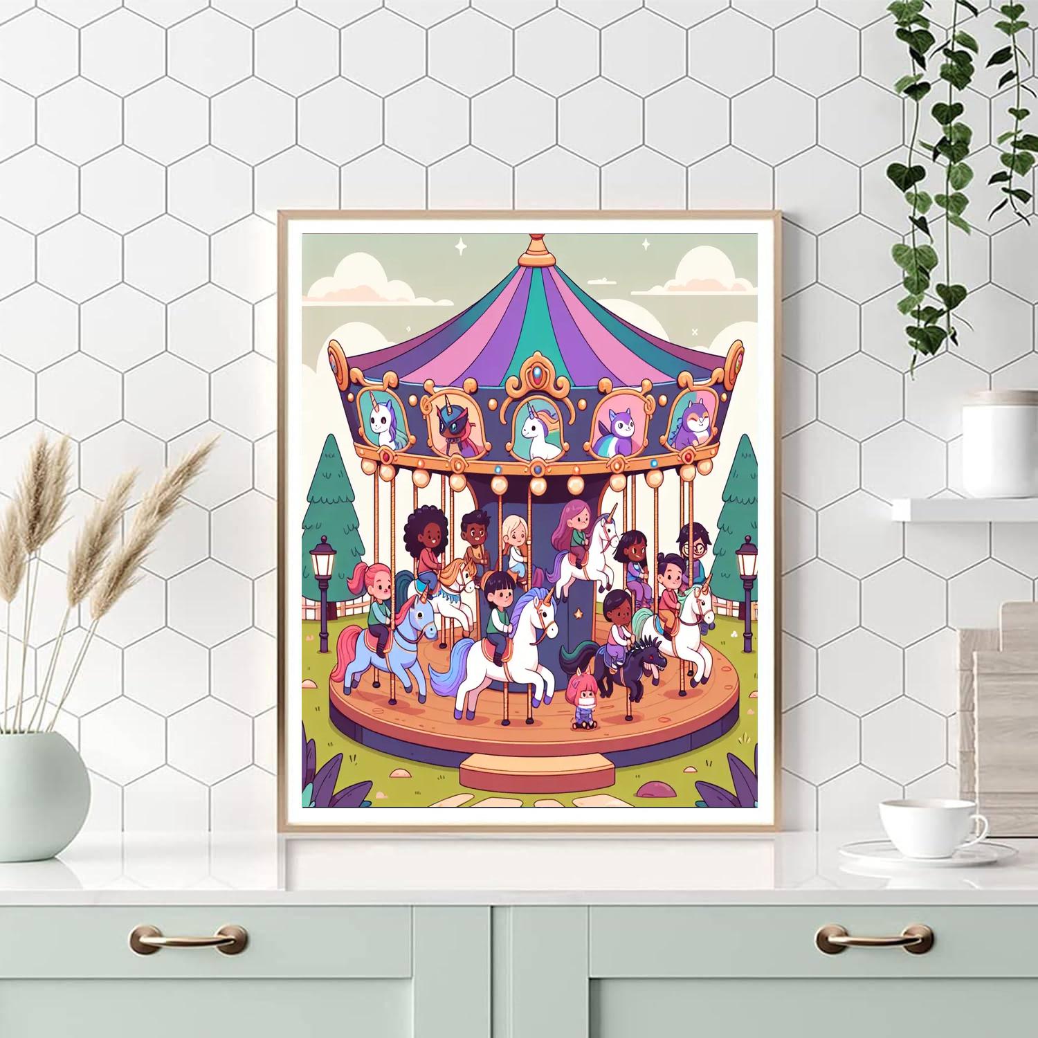 Fairytale Carousel DIY Paint By Numbers