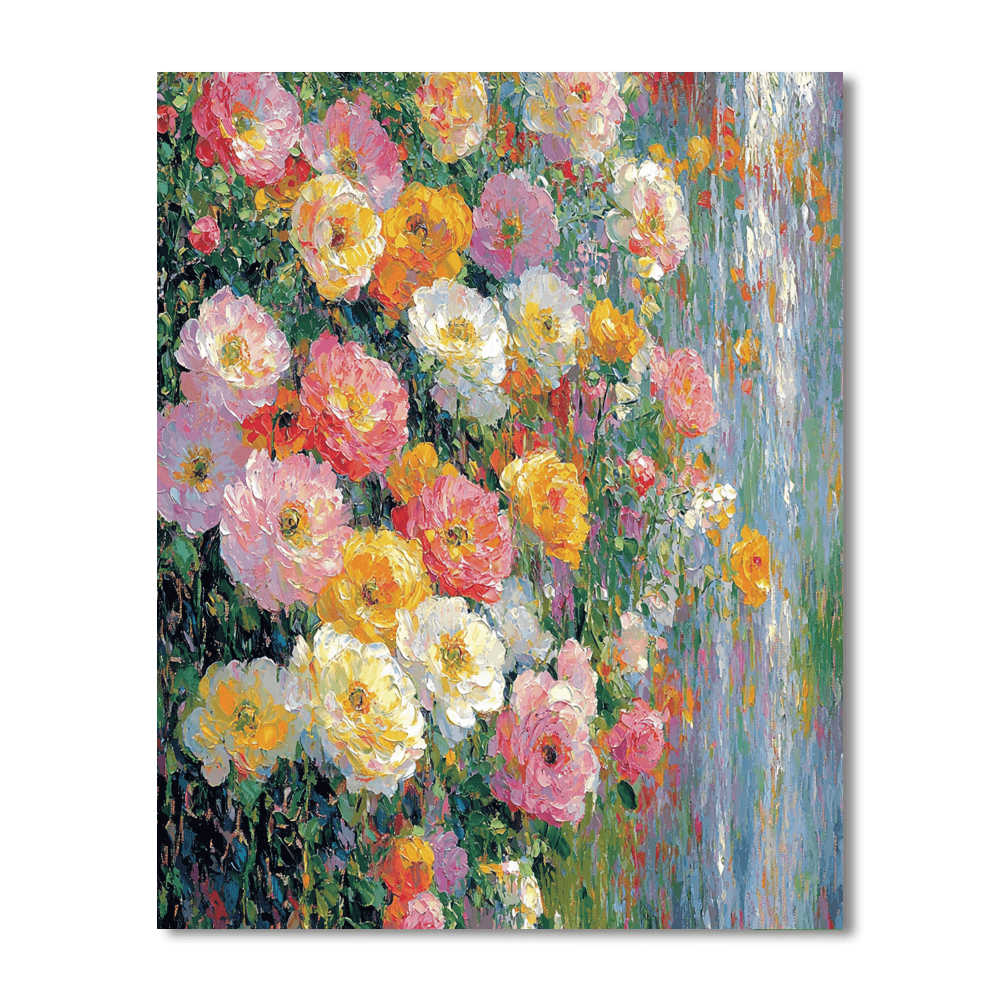 Monet Inspired Cascading Blooms  Numbered Painting Kits