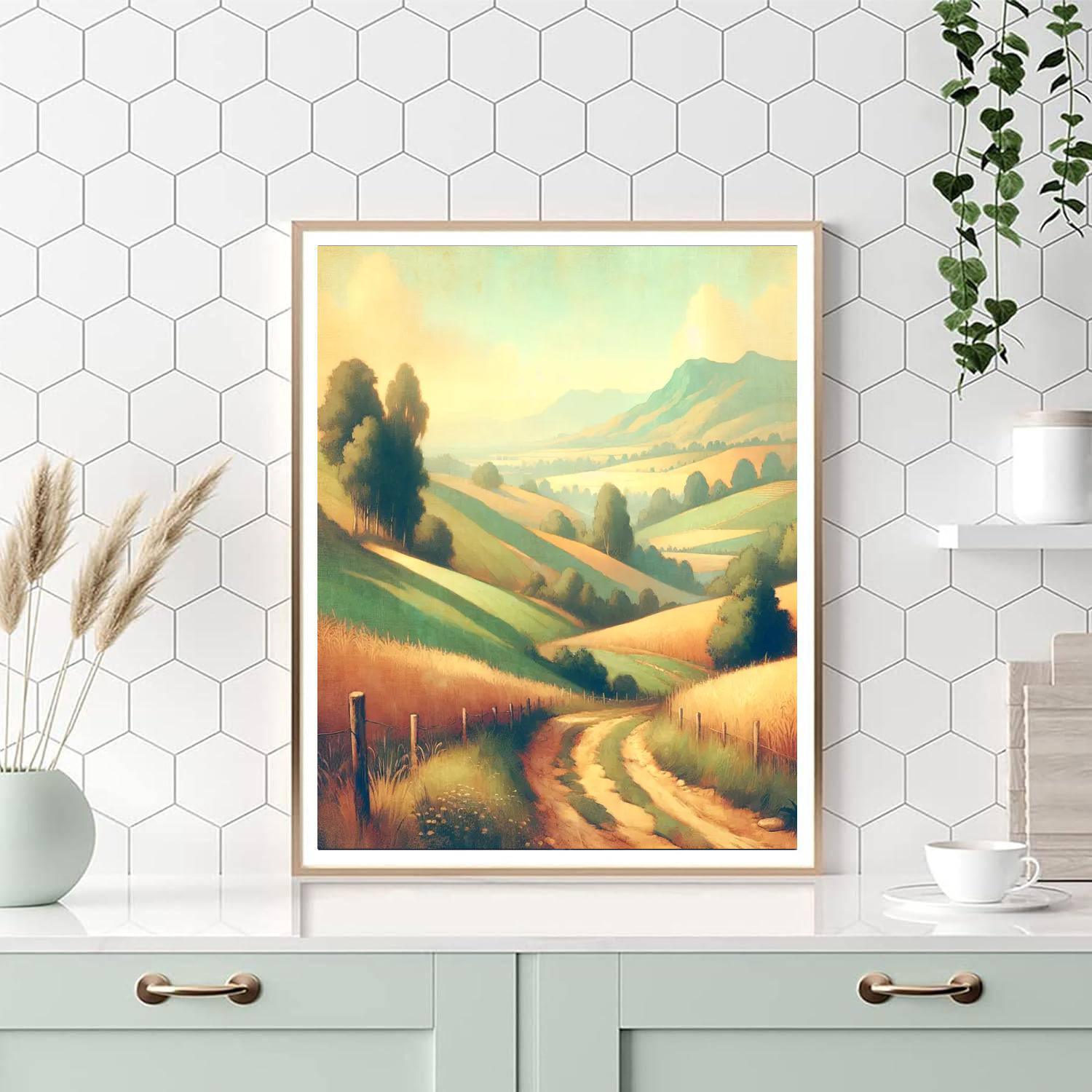 Romantic Countryside Stroll Paint By Color