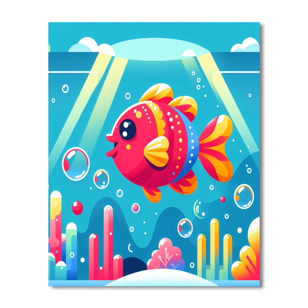 Bubbly Fish Number Painting