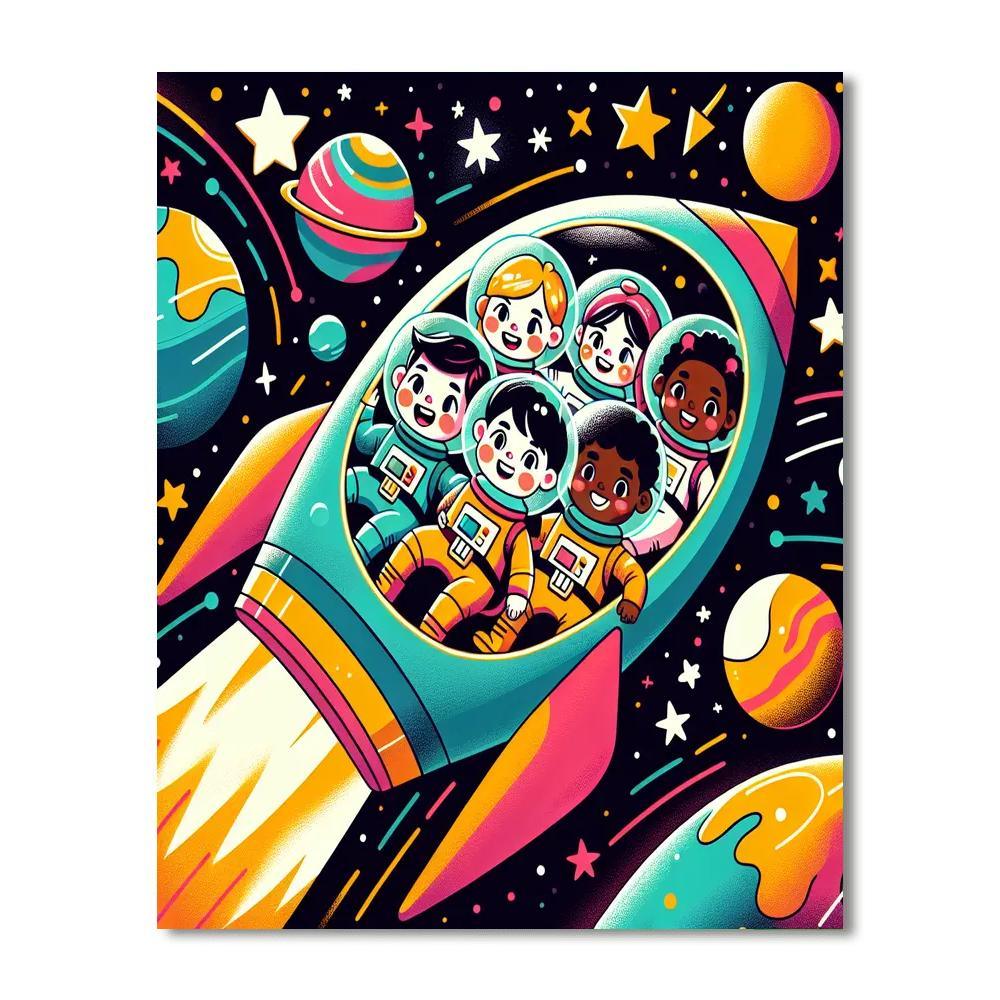 Celestial Starship Expedition Painting By Numbers Kit